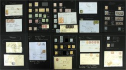 Briefmarken, Lots und Sammlungen
Altdeutschland / Preußen 1850-1867 gest./Briefe: Ausstellungs-Sammlung auf selbstgestalteten Blättern ab Mi.-Nr. 1 mi...