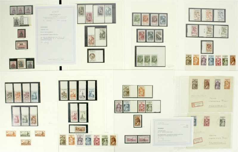 Briefmarken, Lots und Sammlungen
Saargebiet 1920-1934 */**/gest.: Reichhaltige Q...