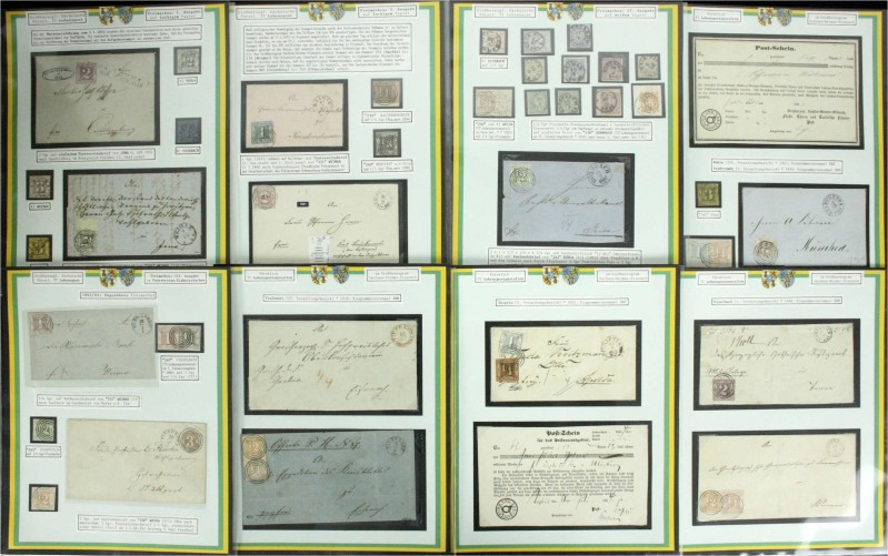 Briefmarken, Lots und Sammlungen
Thurn und Taxis 1851/1863 gest./Briefe: Schöne ...