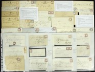 Briefmarken, Briefe, Lots
Deutsches Reich/Brustschilde - Briefe 1872-1874: Schöne Sammlung von ca. 130 Belegen/Karten mit großer Stempel-Vielfalt, NV-...