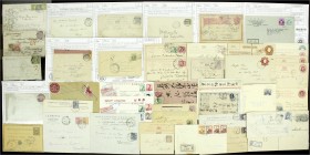 Briefmarken, Briefe, Lots
Übersee-Briefe 1881/1964: Insgesamt 31 ehmalige Loskarten eines Auktionshauses, zahlreiche interessante Briefe der Länder Äg...