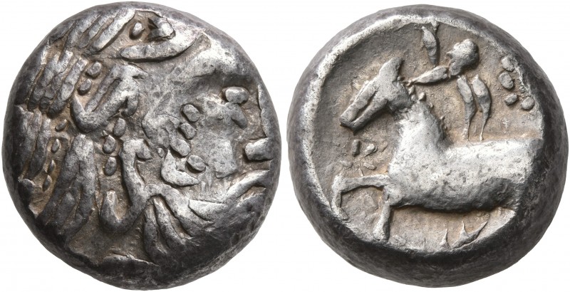 CELTIC, Middle Danube. Uncertain tribe. 2nd century BC. Tetradrachm (Silver, 18 ...