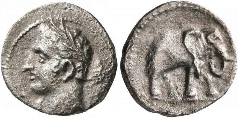 SPAIN. Punic Spain. Circa 237-209 BC. 1/4 Shekel (Silver, 13 mm, 1.56 g, 12 h), ...
