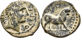 SPAIN. Castulo. Mid 2nd century BC. AE (Bronze, 23 mm, 8.49 g, 12 h). CN VOC•ST•F Laureate male head to right. Rev. CN FVL CN F Bull standing right; a...