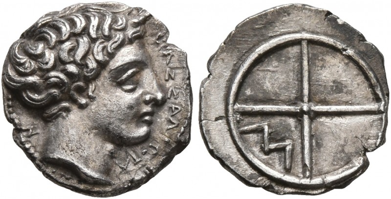 GAUL. Massalia. Circa 410-380 BC. Obol (Silver, 10 mm, 0.66 g). MAΣΣAΛIΩTA-N Hor...
