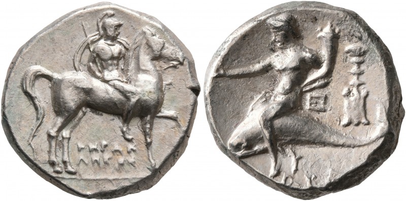 CALABRIA. Tarentum. Circa 272-240 BC. Didrachm or Nomos (Silver, 19 mm, 6.54 g, ...