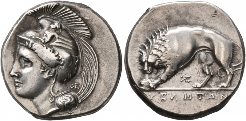 LUCANIA. Velia. Circa 334-300 BC. Didrachm or Nomos (Silver, 20 mm, 7.58 g, 7 h)...