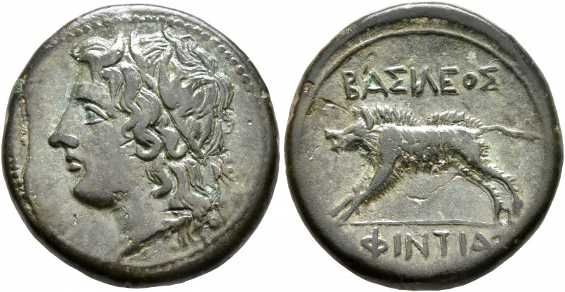 SICILY. Akragas. Phintias, tyrant, 287-279 BC. AE (Bronze, 22 mm, 6.43 g, 1 h), ...