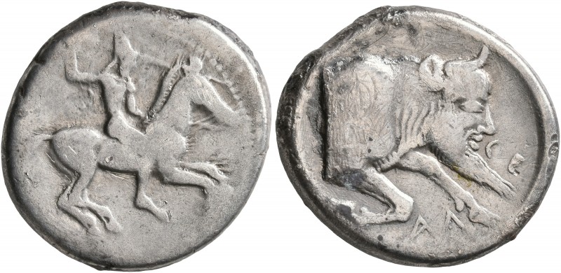SICILY. Gela. Circa 490/85-480/75 BC. Didrachm (Silver, 21 mm, 8.09 g, 2 h). Bea...