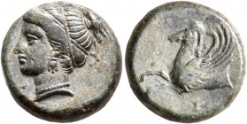 SICILY. Syracuse. Timoleon and the Third Democracy, 344-317 BC. AE (Bronze, 16 mm, 5.19 g, 3 h). [ΣΥΡΑΚΟΣΙΩΝ] Head of a female (Arethusa or Aphrodite?...