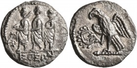 SKYTHIA. Geto-Dacians. Koson, mid 1st century BC. Drachm (Silver, 18 mm, 3.77 g, 11 h), Olbia. KOΣΩN Roman consul accompanied by two lictors advancing...