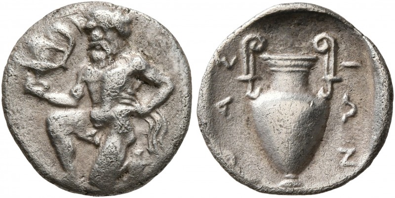 ISLANDS OFF THRACE, Thasos. Circa 412-404 BC. Trihemiobol (Silver, 13 mm, 0.79 g...