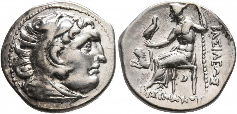 KINGS OF THRACE. Lysimachos, 305-281 BC. Drachm (Silver, 18 mm, 4.10 g, 1 h), in...