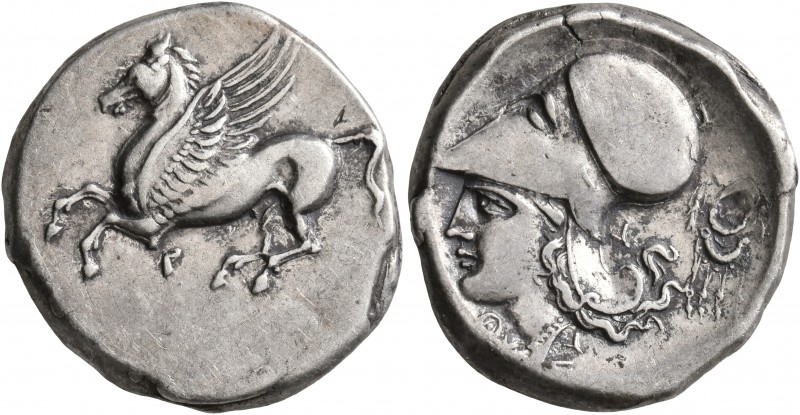 AKARNANIA. Thyrrheion. Circa 320-280 BC. Stater (Silver, 22 mm, 8.57 g, 1 h). ΘY...