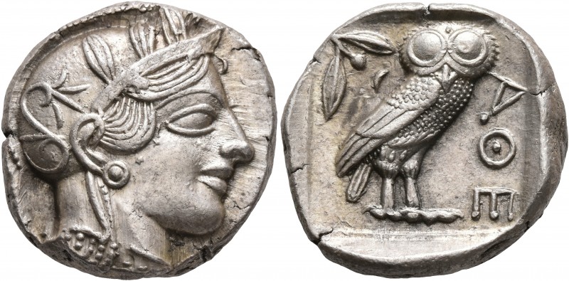 ATTICA. Athens. Circa 430s-420s BC. Tetradrachm (Silver, 23 mm, 17.23 g, 3 h). H...