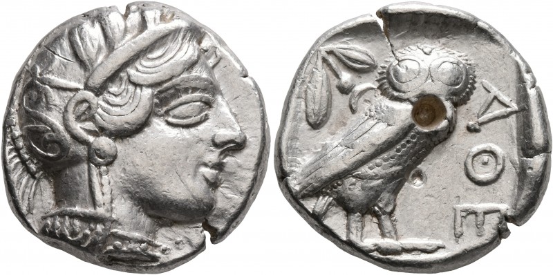 ATTICA. Athens. Circa 420s-404 BC. Tetradrachm (Silver, 25 mm, 17.00 g, 8 h). He...