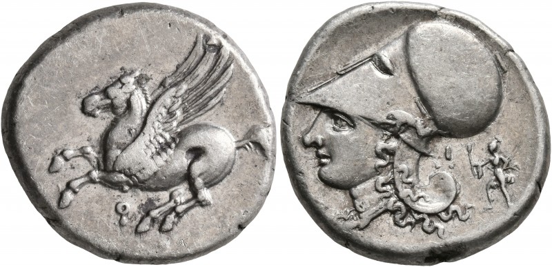 CORINTHIA. Corinth. Circa 375-300 BC. Stater (Silver, 22 mm, 8.62 g, 4 h). Ϙ Peg...