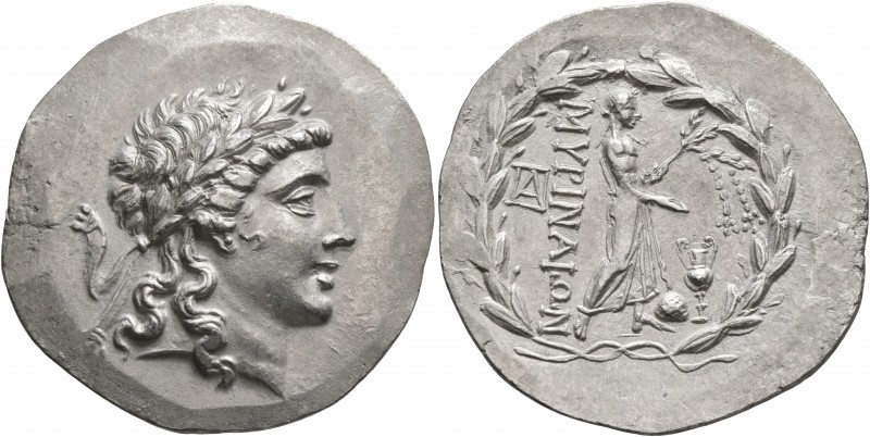AEOLIS. Myrina. Circa 160-143 BC. Tetradrachm (Silver, 37 mm, 16.11 g, 12 h). La...