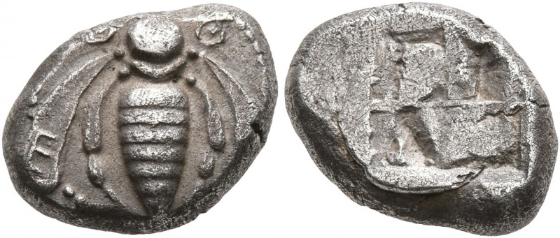 IONIA. Ephesos. Circa 550-500 BC. Drachm (Silver, 13 mm, 3.40 g). Bee with curve...