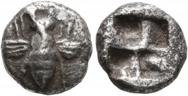 IONIA. Ephesos. Circa 550-500 BC. 1/6 Stater (Silver, 10 mm, 1.38 g), Persic standard. Bee. Rev. Quadripartite incuse square. Karwiese Series III, 15-...