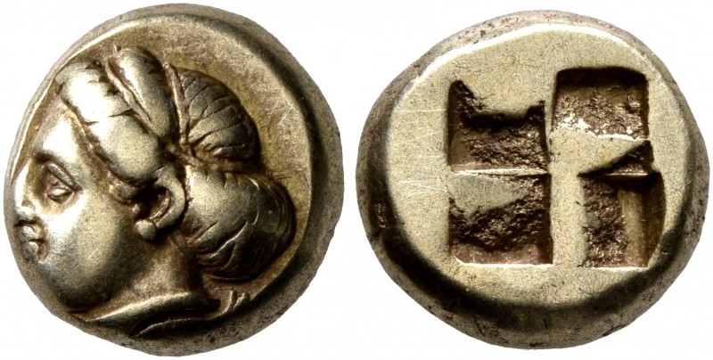 IONIA. Phokaia. Circa 478-387 BC. Hekte (Electrum, 10 mm, 2.56 g). Head of a fem...