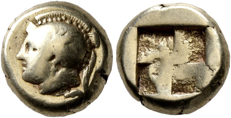 IONIA. Phokaia. Circa 478-387 BC. Hekte (Electrum, 10 mm, 2.51 g). Head of Athen...