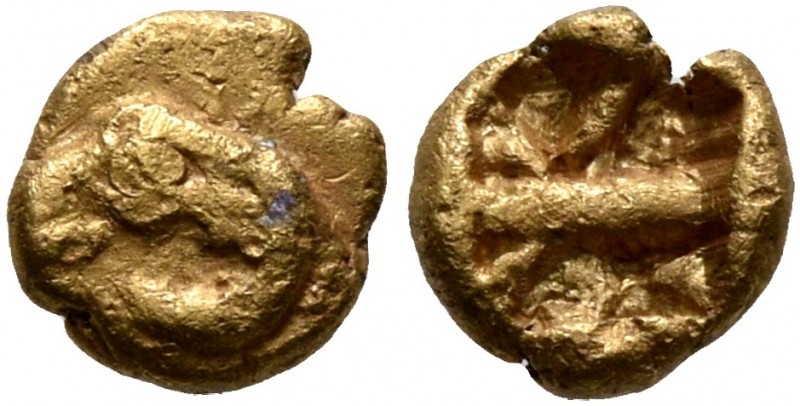 IONIA. Uncertain. Circa 600-550 BC. 1/48 Stater (Electrum, 5 mm, 0.27 g). Head o...
