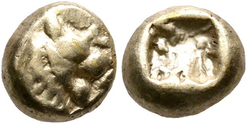 KINGS OF LYDIA. Alyattes, circa 610-560 BC. Hemihekte – 1/12 Stater (Electrum, 7...