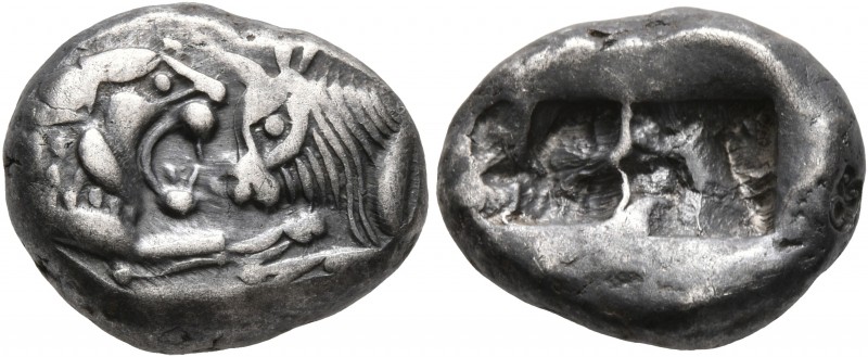 KINGS OF LYDIA. Kroisos, circa 560-546 BC. Siglos (Silver, 16 mm, 5.37 g), Sarde...