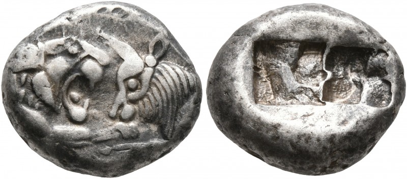 KINGS OF LYDIA. Kroisos, circa 560-546 BC. Siglos (Silver, 16 mm, 5.37 g). Confr...
