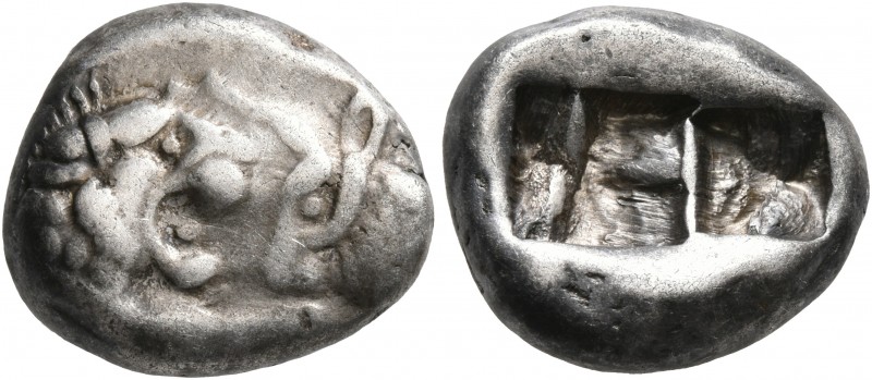 KINGS OF LYDIA. Kroisos, circa 560-546 BC. Siglos (Silver, 15 mm, 5.32 g), Sarde...