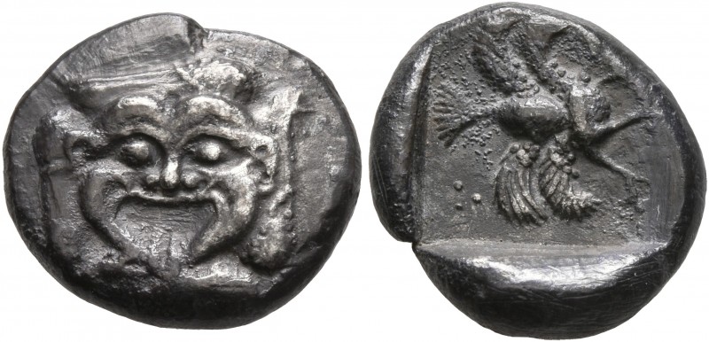 CARIA. Uncertain. 5th century BC. Drachm (Silver, 15 mm, 3.66 g, 4 h). Facing go...