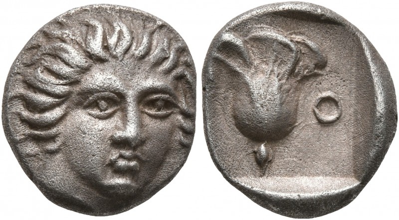 ISLANDS OFF CARIA, Rhodos. Rhodes. Circa 408/7-390 BC. Hemidrachm (Silver, 12 mm...
