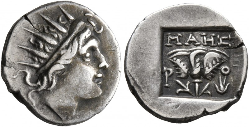 ISLANDS OFF CARIA, Rhodos. Rhodes. Circa 88-84 BC. Drachm (Silver, 15 mm, 2.41 g...