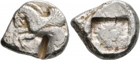 DYNASTS OF LYCIA. Uncertain dynast, circa 500-470/60 BC. Stater (Silver, 21 mm, 9.40 g). Pegasos flying left. Rev. Facing lion scalp within incuse squ...