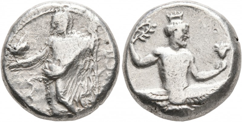 CILICIA. Issos. Tiribazos, satrap of Lydia, 388-380 BC. Stater (Silver, 20 mm, 1...