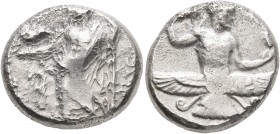 CILICIA. Issos. Tiribazos, satrap of Lydia, 388-380 BC. Stater (Silver, 21 mm, 10.35 g, 2 h). [IΣΣIK-ON / &#67669;&#67667;&#67652;&#67649;&#67654;&#67...