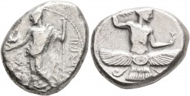 CILICIA. Issos. Tiribazos, satrap of Lydia, 388-380 BC. Stater (Silver, 22 mm, 10.36 g, 9 h). [IΣΣIK-ON / &#67669;&#67667;&#67652;&#67649;&#67654;&#67...
