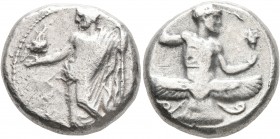 CILICIA. Issos. Tiribazos, satrap of Lydia, 388-380 BC. Stater (Silver, 20 mm, 10.58 g, 1 h). [IΣΣIK-ON / &#67669;&#67667;&#67652;&#67649;&#67654;&#67...