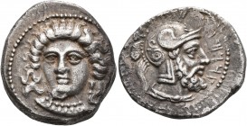 CILICIA. Tarsos. Tarkumuwa (Datames), satrap of Cilicia and Cappadocia, 384-361/0 BC. Stater (Silver, 22 mm, 10.40 g, 3 h). Diademed female head facin...