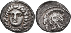 CILICIA. Tarsos. Tarkumuwa (Datames), satrap of Cilicia and Cappadocia, 384-361/0 BC. Stater (Silver, 21 mm, 10.49 g, 4 h). Diademed female head facin...