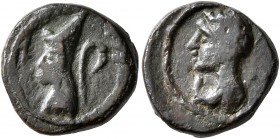 KINGS OF SOPHENE. Mithradates I, circa 2nd half of 2nd century BC. Chalkous (Bronze, 13 mm, 1.81 g, 3 h), Arkathiokerta (?). R - P Diademed and draped...