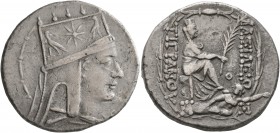 KINGS OF ARMENIA. Tigranes II ‘the Great’, 95-56 BC. Tetradrachm (Silver, 27 mm, 15.53 g, 1 h), Tigranokerta, circa 80-68. Draped bust of Tigranes II ...