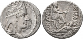 KINGS OF ARMENIA. Tigranes II ‘the Great’, 95-56 BC. Tetradrachm (Silver, 27 mm, 15.75 g, 1 h), Tigranokerta, circa 80-68. Draped bust of Tigranes II ...