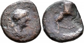 KINGS OF ARMENIA. Erato, sole reign, circa 13-15. Tetrachalkon (Bronze, 20 mm, 4.47 g, 8 h), Artaxata, RY 3. Diademed and draped bust of Erato to righ...