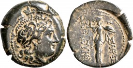 SELEUKID KINGS OF SYRIA. Seleukos I Nikator, 312-281 BC. AE (Bronze, 24 mm, 7.94 g, 1 h), Antiochia on the Orontes, circa 300-281. Laureate head of Ap...