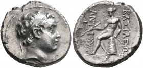 SELEUKID KINGS OF SYRIA. Antiochos, son of Seleukos IV, 175 BC. Tetradrachm (Silver, 27 mm, 16.55 g, 1 h), Antiochia on the Orontes. Diademed head of ...
