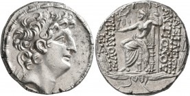 SELEUKID KINGS OF SYRIA. Antiochos VIII Epiphanes (Grypos), 121/0-97/6 BC. Tetradrachm (Silver, 28 mm, 16.12 g, 12 h), Antiochia on the Orontes, 109-9...