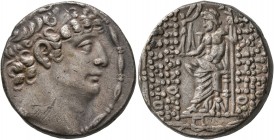 SELEUKID KINGS OF SYRIA. Philip I Philadelphos, circa 95/4-76/5 BC. Tetradrachm (Silver, 24 mm, 15.71 g, 12 h), Antiochia on the Orontes, after 88/7. ...