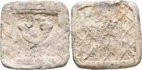 UNCERTAIN EAST. Weight of 1/4 Mina (Tetarton) (Lead, 60x60 mm, 169.39 g), Antiochia on the Orontes, circa 2nd to 1st centuries BC. ΔHMOΣION / [TETAPTO...